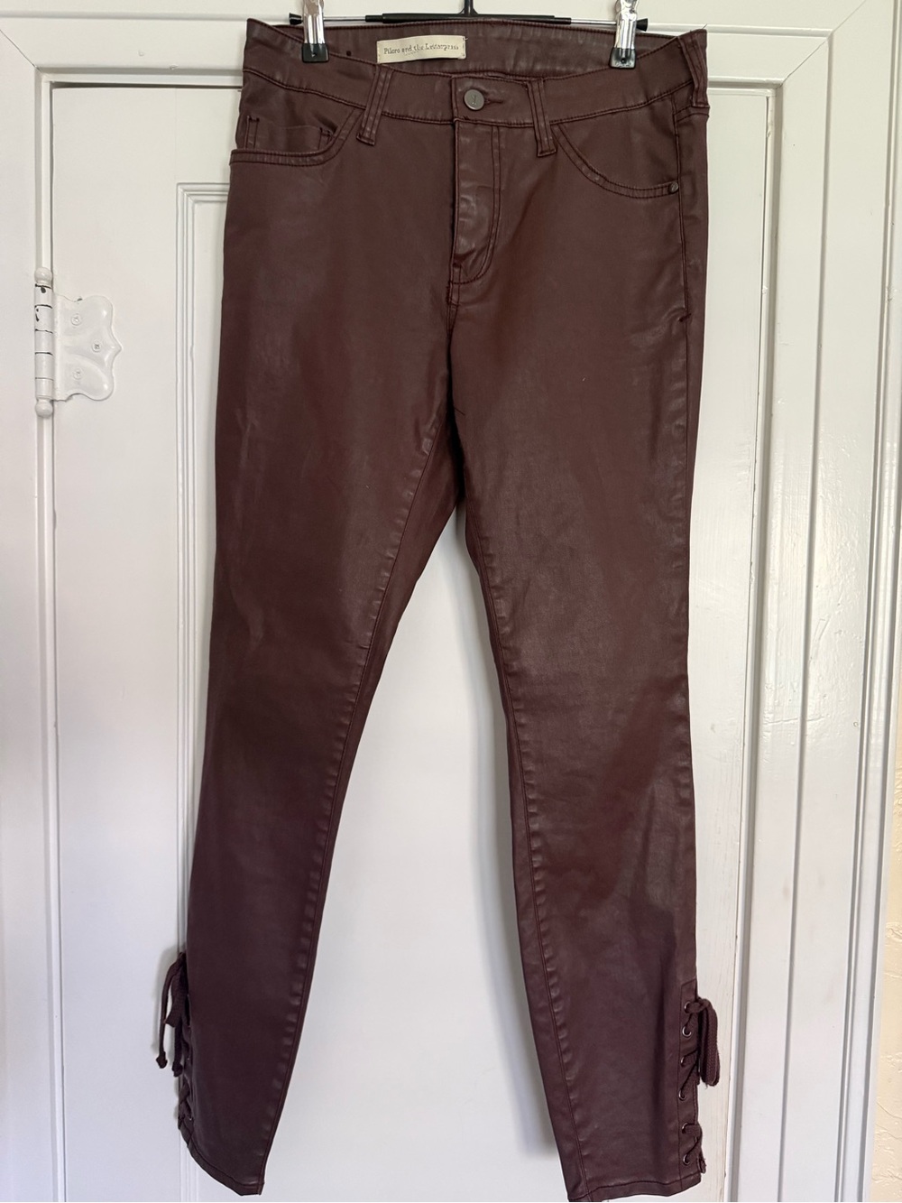 Pilcro and the Letterpress Skinny Jeans with Lace-Up Ankles